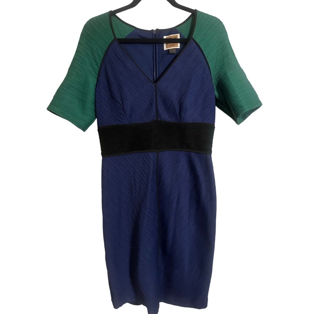 NUE by Shani Colorblock Textured Sheath Dress Size 10